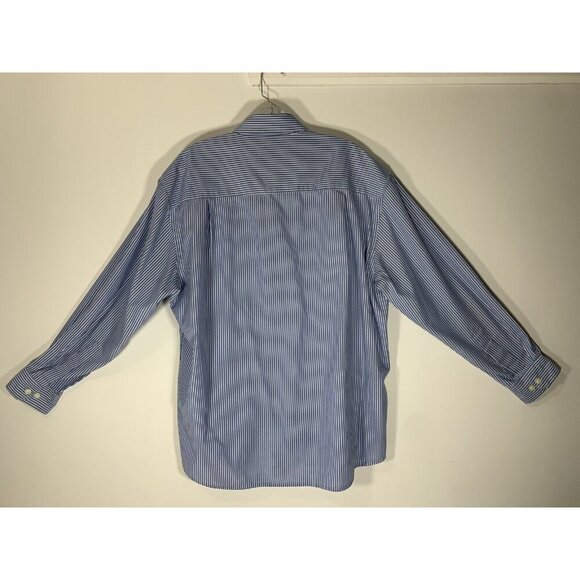 NEW - Tilley Endurables Blue and White Pinstripe Shirt Mens Large Camp Safari L - Picture 6 of 7